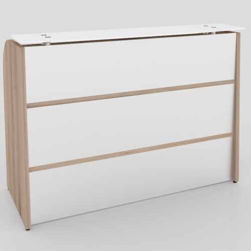 MOSTRADOR RECTO FRENTE ANCHO MELAMINA CUB. CRISTAL; ALTURA 110 X 150 - muebles de oficina en veracruz y xalapa