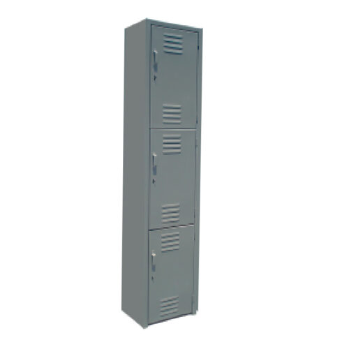 LOCKER ESTÁNDAR DE 3 PUERTAS CON PORTA -CANDADO DE 38 X 37 X 180cm. CAL.24 - muebles de oficina en veracruz y xalapa