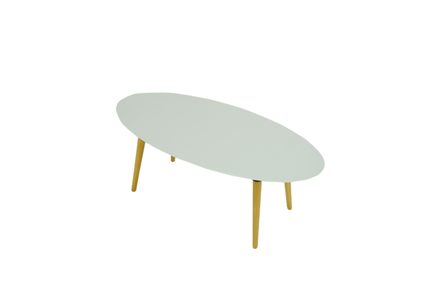 MESA CENTRAL CUBIERTA BLANCA MDF CANTO INVERTIDO, 120X60X40cm DE ALTO, PATAS HAYA NATURAL - muebles de oficina en veracruz y xalapa