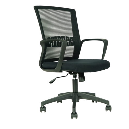 SILLA OPERATIVO RECLINABLE RESPALDO EN MALLA ASIENTO TAPIZ TELA NEGRA - muebles de oficina en veracruz y xalapa