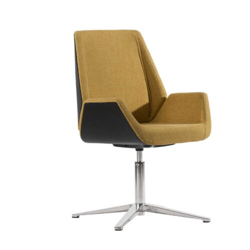 SILLON DE VISITA BASE FIJA DE ALUMINIO, CONCHA NEGRA TAPIZ TELA - muebles de oficina en veracruz y xalapa