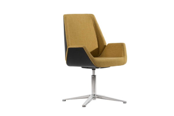 SILLON DE VISITA BASE FIJA DE ALUMINIO, CONCHA NEGRA TAPIZ TELA - muebles de oficina en veracruz y xalapa