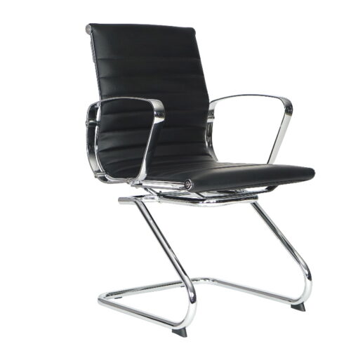 SILLON RETRO RESP.BAJO, BASE TRINEO,ESTRUCTURA ALUMINIO TECHNOLETHER NG: NEGRO - muebles de oficina en veracruz y xalapa