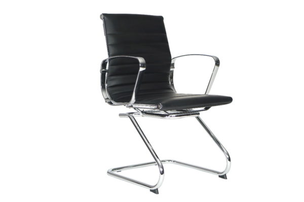 SILLON RETRO RESP.BAJO, BASE TRINEO,ESTRUCTURA ALUMINIO TECHNOLETHER NG: NEGRO - muebles de oficina en veracruz y xalapa