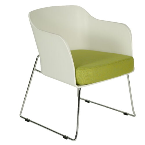 SOFA TIPO CONCHA TAPIZADO EN TELA ESTRUCTURA BASE TRINEO - muebles de oficina en veracruz y xalapa