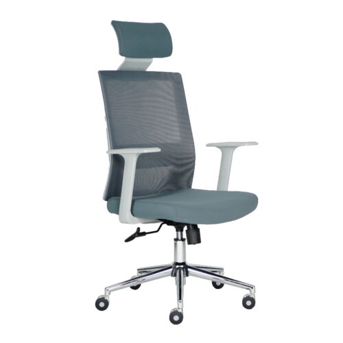 SILLON EJEC.RESPALDO ALTO GRIS AJUSTE NEUMATICO,RESPALDO EN MALLA, ASIENTEO TAPIZ TELA ** - muebles de oficina en veracruz y xalapa