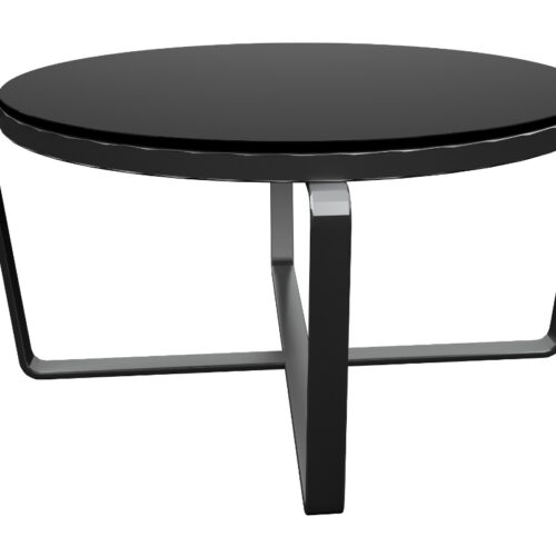 MESA CIRCULAR,80 DIAMETRO Y 40cm.ALTO, CRISTAL TEMPLADO NEGRO., ESTRUCT.ALUMINIO CEPILLADO - muebles de oficina en veracruz y xalapa