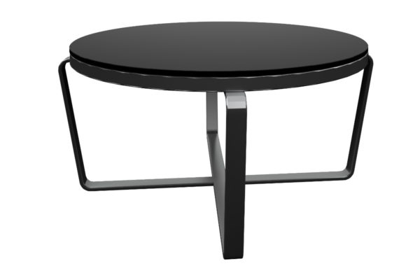 MESA CIRCULAR,80 DIAMETRO Y 40cm.ALTO, CRISTAL TEMPLADO NEGRO., ESTRUCT.ALUMINIO CEPILLADO - muebles de oficina en veracruz y xalapa