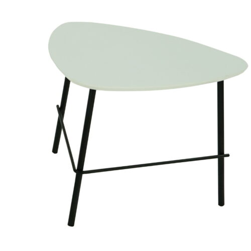 MESA ESQUINERA CUB.BLANCA MDF CANTO INVERTIDO, 55X55X40cm DE ALTO, PATAS METAL NEGRO - muebles de oficina en veracruz y xalapa