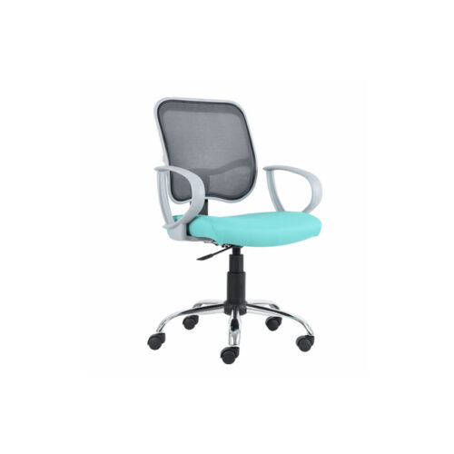 SILLA OP.GRIS C/BRAZOS, ASIENTO EN TELA Y RESP. MALLAFLEX, AJUSTE NEUMATICO BASE CROMO ** - muebles de oficina en veracruz y xalapa
